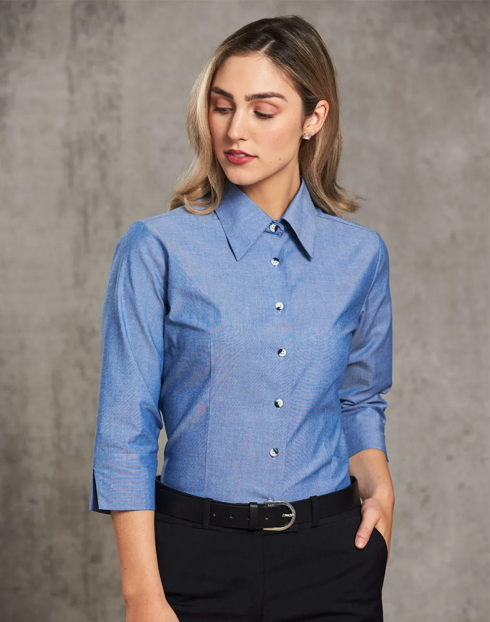 Winning Spirit Ladies' Chambray 3/4 Sleeve (BS04)