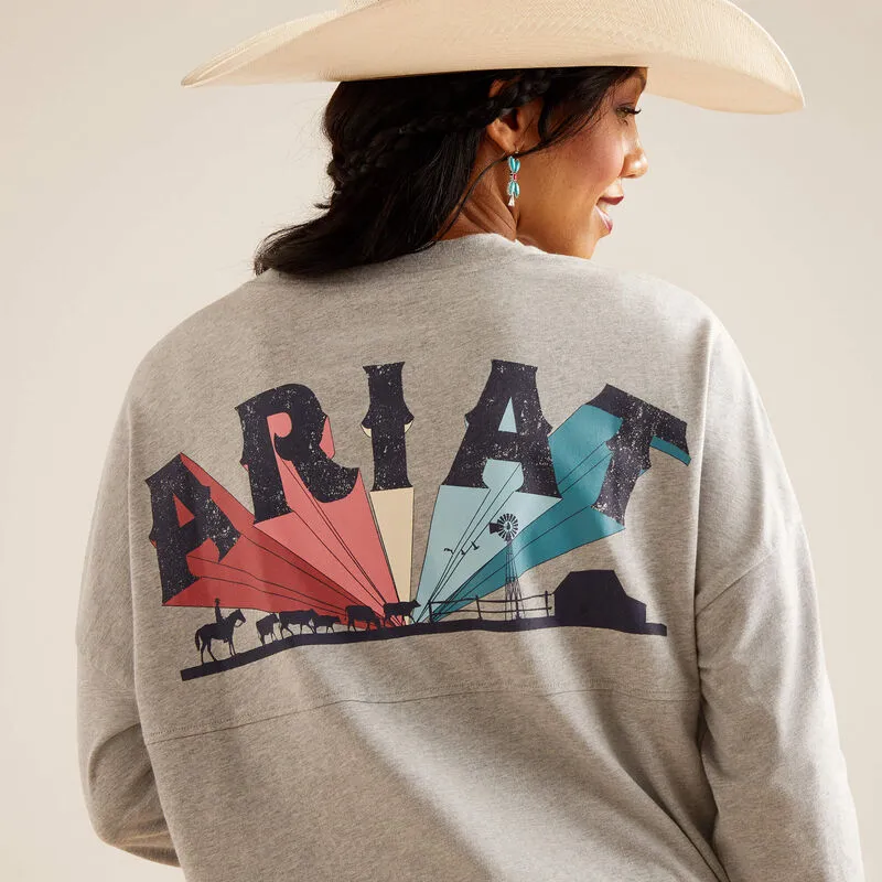 Women's Ariat Farm Fun Oversized Long Sleeve Graphic Tee