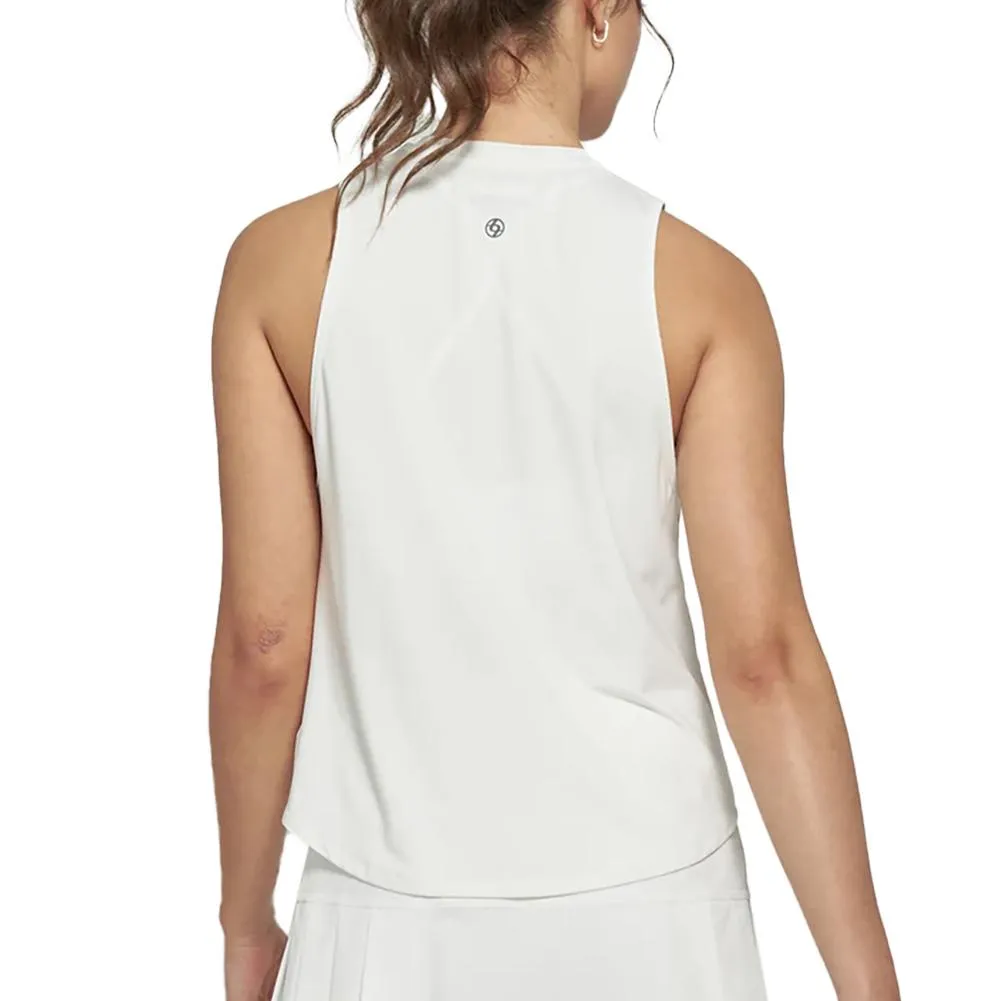 Women's Muscle Tennis Tank White