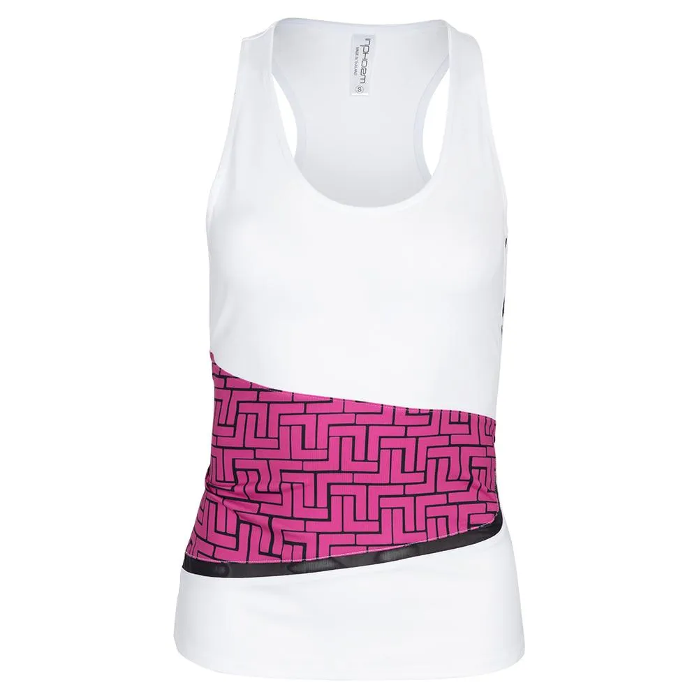 Women's New Rhapsody Tennis Tank White and Pink