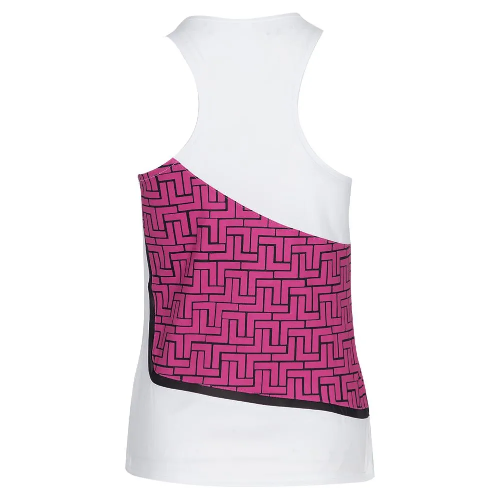 Women's New Rhapsody Tennis Tank White and Pink