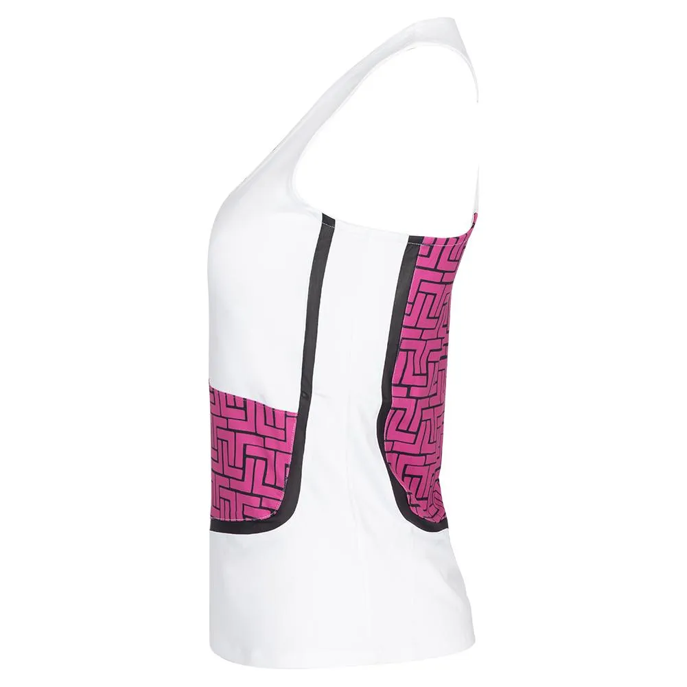 Women's New Rhapsody Tennis Tank White and Pink