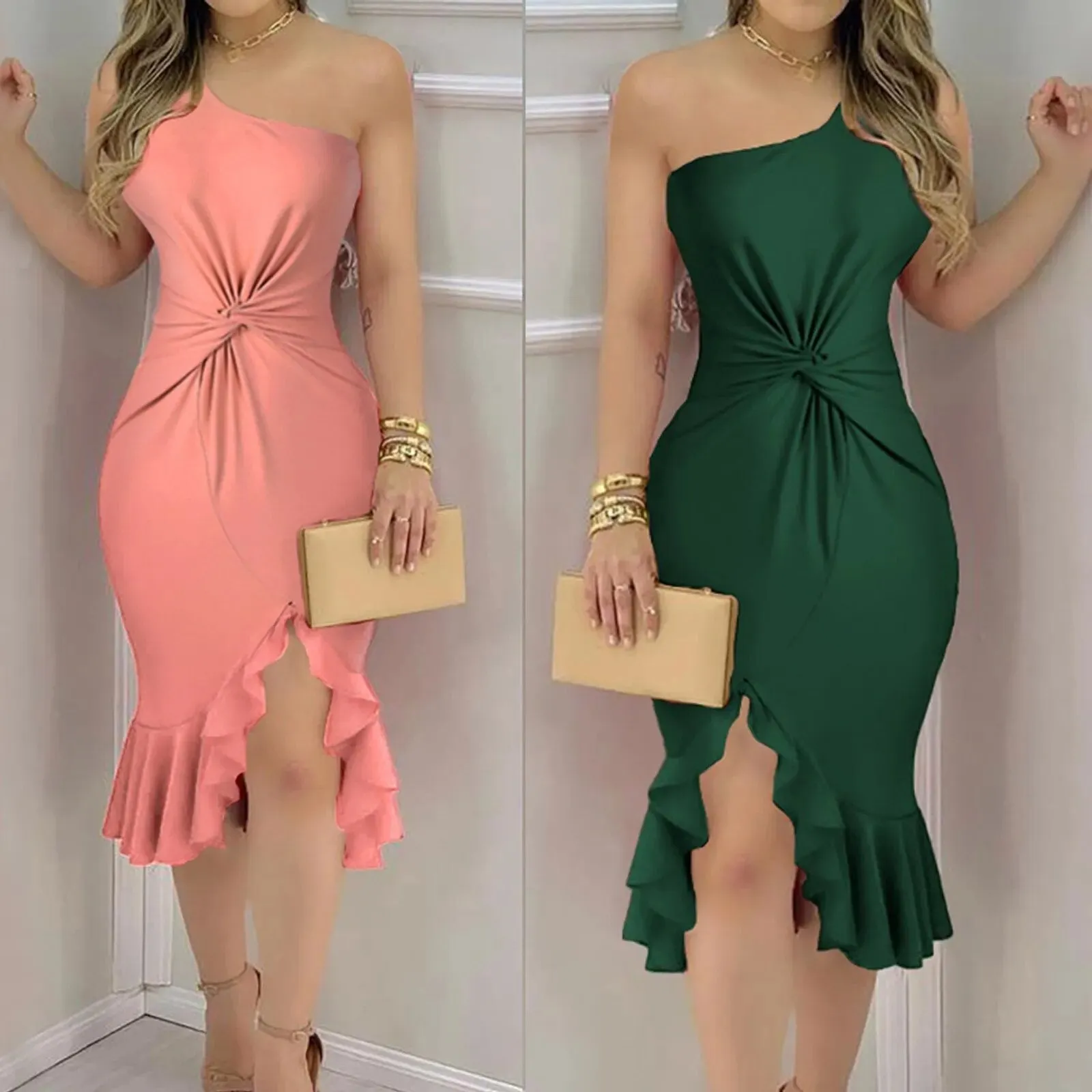 Women's Summer One Shoulder Dress*